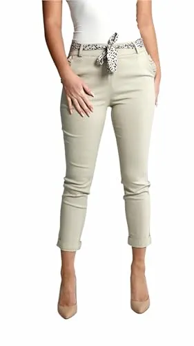 Mississhop Female Damen Stretch Klassische Chino Hose (Mod. 366) Beige XXL