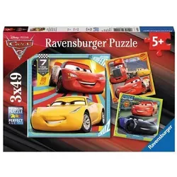 Ravensburger Puzzle Disney Cars Bunte Flitzer, Inklusive Mini-Poster, 3 x 49 Teile, 08015 1