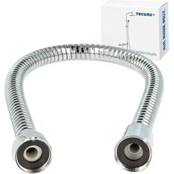 Tecuro Metall Agraff Brauseschlauch 0,50 M, Doppelt Gewickelt, Hochglanzverchromt