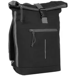 Tim - New York Rolltop Rucksack schwarz/grau - Daypack mit wasserdichtem Design, viel Stauraum und hohem Tragekomfort durch gepolsterten Rücken und verstellbare Schultergurte.