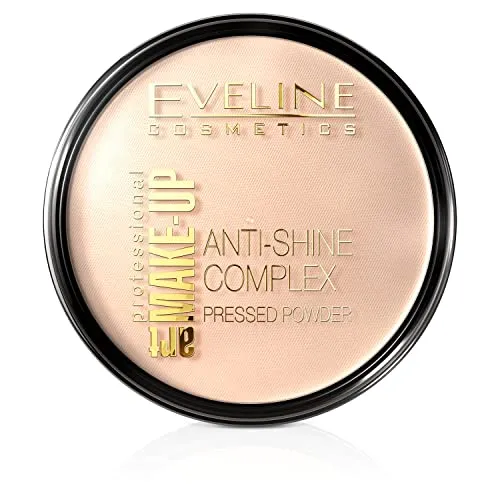 Eveline Cosmetics Art Professional Make-up Mattierendes Mineralpuder mit Seide - 32 Natürlich, Anti-Glanz-Komplex, Porenverstopfungsfreie Formel, Erhältlich in 6 Nuancen