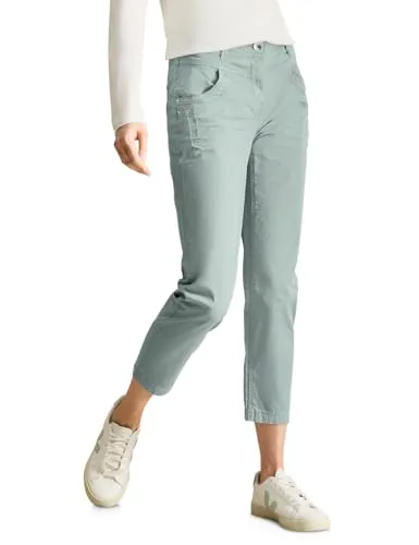 CECIL Damen B378880 Hose im Casual Fit - cool salvia Green - Damen-Hosen im Mid Waist und Slim Legs Design, aus Baumwollmix mit Stretchanteil für optimalen Tragekomfort und lässigen Look.