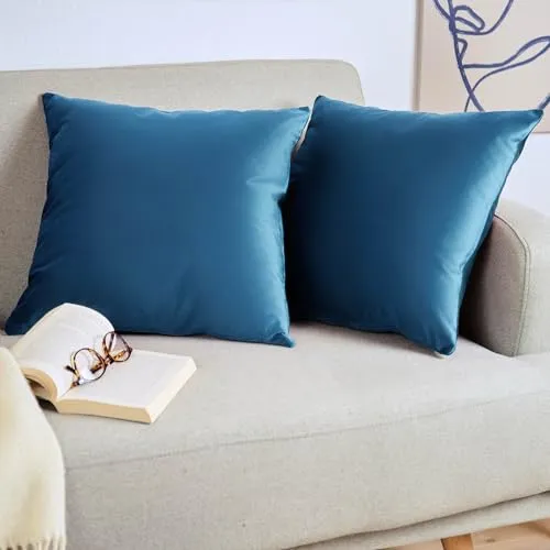 Blumtal 2er Set Kissenbezug 30x50 cm Dunkelblau - dekorativer Samt Kissenbezug mit verstecktem Reißverschluss, Kissenhülle für Zierkissen Deko-Kissen Polster Sofakissen & Couchkissen, waschbar