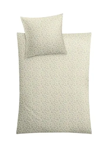 Kleine Wolke Bettwäsche Satin Salvia Gelb 135x200 - Bettwäsche aus 100% Baumwolle mit elegantem floralen Muster, Reißverschluss für einfaches Beziehen, ideal für ein stilvolles und behagliches Schlafzimmer.