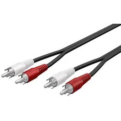 Goobay 50030 Stereo Verbindungskabel 2x Cinch, 5 m - 2x Cinch-Stecker (Audio links/rechts) > 2x Cinch-Stecker (Audio links/rechts)