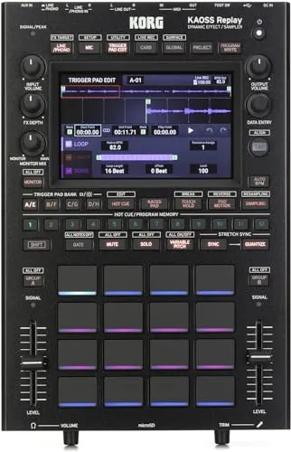 KORG Kaoss Replay - Dynamischer Effekt Sampler für DJs - Sampler & Sequenzer mit 16 integrierten Effekten und USB-Anschluss, ideal für kreative Live-Performances und Studioarbeit.