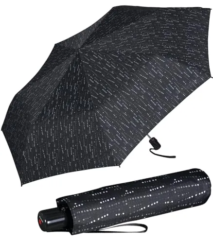 Knirps Taschenschirm Slim Duomatic Auf-Zu-Automatik Domino - black