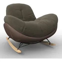 Schaukelsessel Elea Braun Lederlook