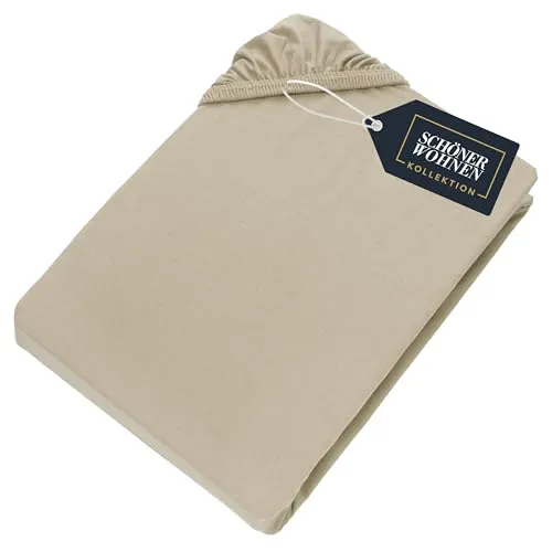 SCHÖNER WOHNEN Spannbettlaken 140x200cm Beige von Schöner Wohnen Kollektion