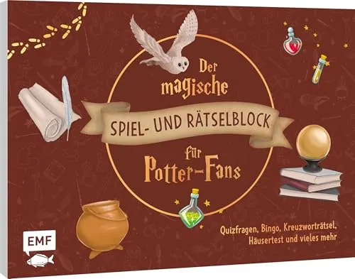 Edition Michael Fischer GmbH Der magische Spiel- und Rätselblock für Harry Potter-Fans: Ultimativer Spiele-Spaß für Potter-Fans: Quizfragen, Bingo, Kreuzworträtsel, Patronus-Orakel und vieles mehr