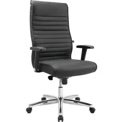 Topstar Chefsessel PRIME TIME 100 - Ergonomischer Bürostuhl aus Leder - Bürostuhl mit Synchron-Mechanik für optimale Körperanpassung, edlem Design in Schwarz und verstellbaren Armlehnen für maximalen Komfort.