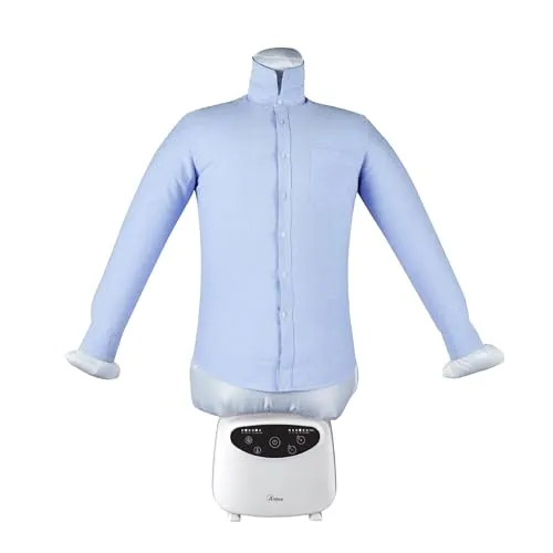 Ardes ARMST02D Automatischer Hemdenbügel BLOWY D Bügelpuppe zum Trocknen und Bügeln von T-Shirts, Blusen, Vertikalbügeleisen 2 in 1 Trocknet faltenfrei mit 4 Gewichtsclips, Timer und Digitalanzeige