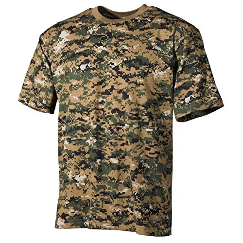 MFH US T-Shirt, halbarm,170 g/m² (DE/NL/SE/PL, Alphanumerisch, XXL, Regular, Regular, digital Woodland)
