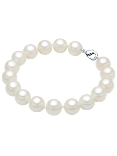 Rafaela Donata Damen Perlenarmband mit Muschelkernperle 10 mm weiß 925/- Sterling Silber rhodiniert