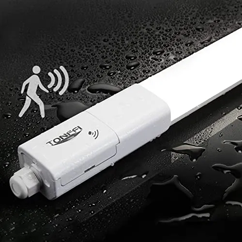 TONFFI LED Feuchtraumleuchte mit Bewegungsmelder 115CM, 36W 4100LM Verknüpfbar LED Wannenleuchte Deckenleuchte Röhre IP65 Wasserfest für Werkstatt Garage Keller Flur dachboden, 4000K Neutralweiß