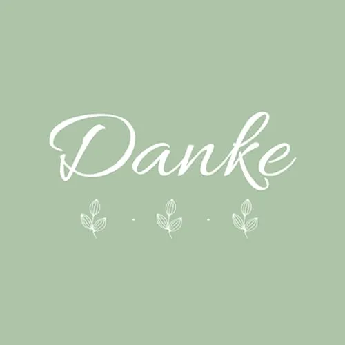 Servietten Sprüche Danke an Blätter als Tischdeko. Papierservietten mit Motiv. Auch für Decoupage und Serviettentechnik 33x33cm 20