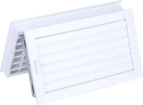 Deckenluftgitter Ventlab verstellbar, 325 x 195 mm, weiß - Verstellbares Deckenluftgitter für Kaminanlagen. Aus hitzebeständigem Stahl gefertigt, sorgt es für eine flexible Luftführung und einfachen Einbau. Ideal, um warme Luft effizient im Raum zu verteilen und Wärmestaus zu vermeiden.