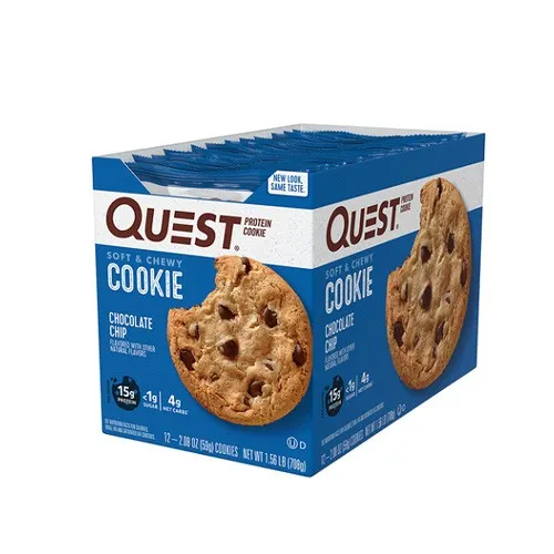Quest Nutrition Protein Cookie (12x59g) Peanut Butter - Eiweiß-Snack für Sportler - Nahrungsergänzungsmittel mit 15g Protein und nur 2g Zucker pro Cookie. Ideal nach dem Training oder als gesunder Snack für unterwegs.