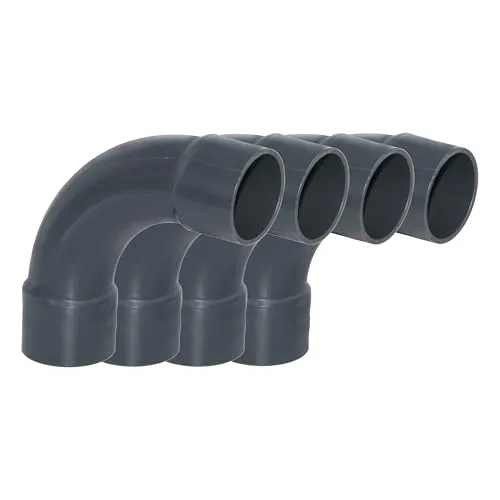 HAF 90° Bogen 63mm PVC Fittings | Klebemuffe x Klebemuffe für Verrohrungen - 4er Set 90° PVC Fittings, ideal für vielseitige Verrohrungen. Robustes Material mit hoher Witterungsbeständigkeit, perfekt für den Einsatz in Schwimmbädern und Teichen.