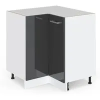 Vicco Eckunterschrank R-Line Anthrazit Hochglanz/Weiß 76 cm ohne Arbeitsplatte