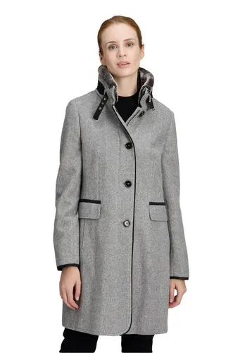 Gil Bret Mantel mit Stehkragen in Hellgrau Melange, Größe 46 - Damen Funktionsjacke aus Baumwoll-Mix, körpernahe Passform und eleganter Stehkragen für stilsicheren Komfort in jeder Situation.