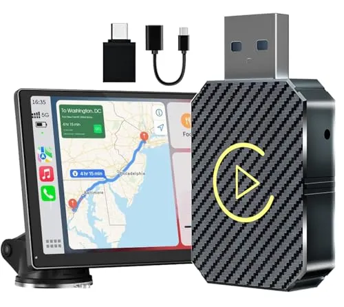beseloa Wireless Android Auto Carplay Adapter, Upgrade Wireless Carplay Adapter USB & Type C Dongle Kompatibel mit Autos ab 2016 und Android 11/iPhone iOS 10+, Plug & Play