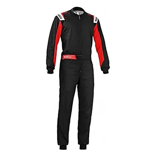 Sparco Unisex Rookie Kartanzug, Schwarz/König, L EU - Hochwertiger Kartanzug für Motorsport-Enthusiasten, bietet optimale Bewegungsfreiheit und Sicherheit mit stylischem Design in Schwarz und König.
