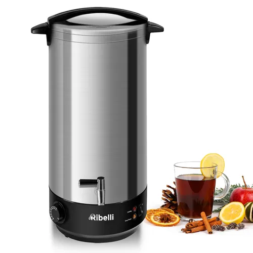 Edelstahl Heisswasserspender 22l - Glühweintopf - Sonstige Kategorie, 22 Liter Kapazität, ideal für Feste mit Warmhaltefunktion und Sicherheitsfeatures wie Abschaltautomatik und Überhitzungsschutz.