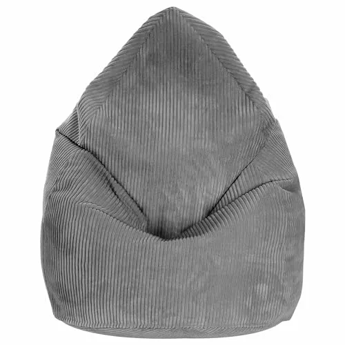 DreamRoots Sitzsack Kinder 80x80x120cm - Sitzsack Cord - Bean Bag Chair - Sitzsack mit Füllung,Lehne und Bezug - Kinder Sitzsäcke Mädchen Jungen