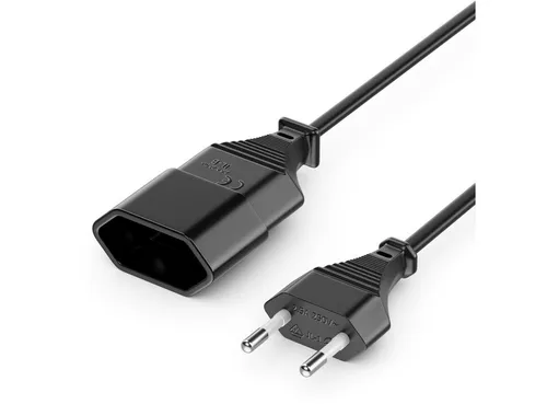 deleyCON deleyCON 5m Stromkabel Verlängerung Eurostecker auf Typ-C Euro Buchse Stromkabel