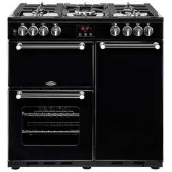 Belling PKENS90DFBLK, Freistehender Herd, Schwarz, Drehregler, Vorderseite, LED, CE - Schwarz