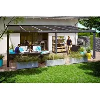 Terrassenüberdachung SKAN HOLZ Garda 648x257 cm - Markisen & Terrassenüberdachungen, wetterfest und robust, ideal für den Schutz Ihrer Terrasse und die Schaffung eines gemütlichen Außenbereichs.