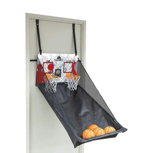 carromco Basketball Indoor Türspiel Arcade - Indoor Wurfspiel für 1-2 Spieler, höhenverstellbar und mit elektronischem LCD-Zähler