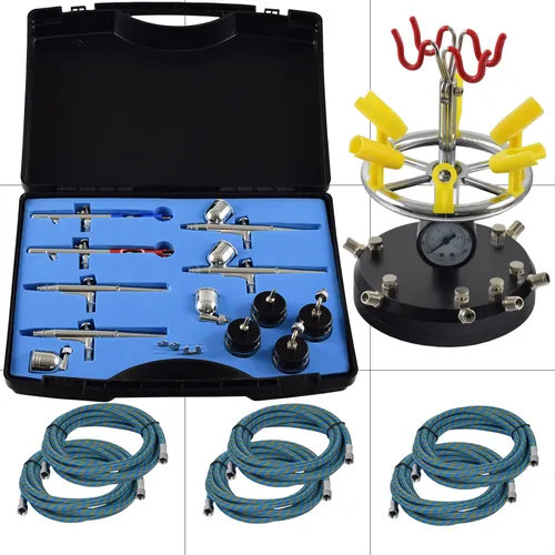 Agora-Tec® Airbrush Pistolen Set AT-AS-01-I-6 von Agora-Tec