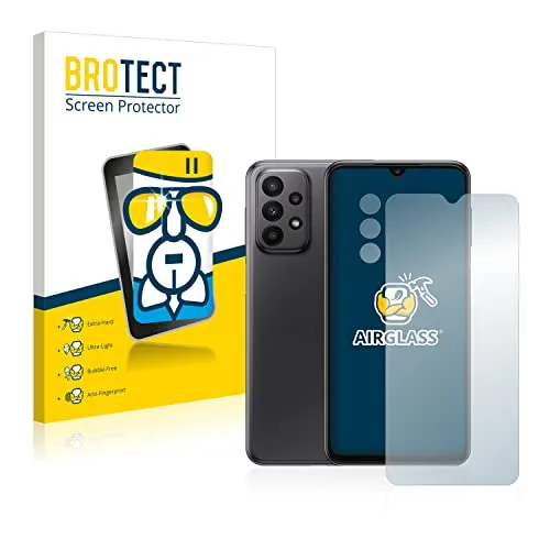 BROTECT Schutzglas für Samsung Galaxy A23 5G (Display+Kamera) Schutzfolie Panzer Folie Glas Displayschutz Made in Germany [ 9H, Anti-Fingerprint]