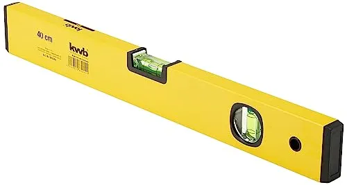 kwb Aluminium-Wasserwaage 40 cm, 0,5 mm/m Genauigkeit, Hoch präzise geschliffen, je 1 Horizontal und Vertikallibelle, Aluminium, Wasserwaage