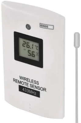EMOS E05018 Sensor für Wetterstation AOK-5018B, drahtlos, weiß (2693000120)