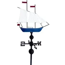 Windfahne mit Segelschiff – maritime Wetterfahne - Pflegemittel & Schädlingsbekämpfung: Diese wetterfeste Wetterfahne aus robustem Metall ist ein dekorativer Blickfang im Garten und zeigt die Windrichtung an.