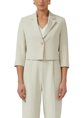 s.Oliver BLACK LABEL Kurzblazer 3/4-Arm mit Stretch beige 48 EU - Eleganter Kurzblazer mit 3/4-Ärmeln und Stretch für optimalen Tragekomfort. Ideal für den casual Look und vielseitig kombinierbar.
