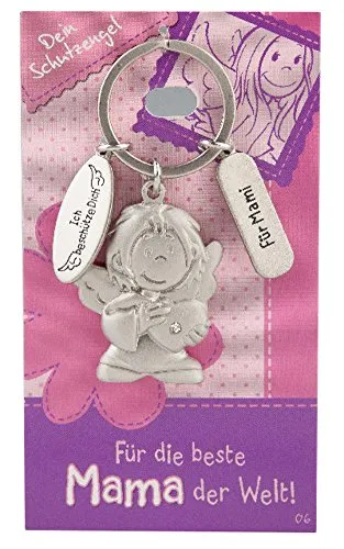 Depesche 7518-006 Schutzengel Schlüssel-Anhänger aus Metall, Glücksbringer mit Engel, Schlüsselring und liebevoller Botschaft, zum Verschenken an Familienmitglieder, Freunde und Bekannte