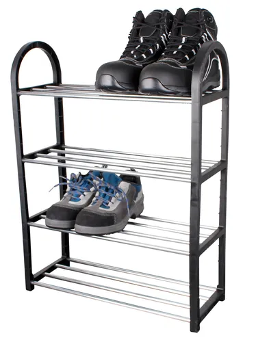 Schuhregal 4 Ebenen Schuhständer Metallstäbe Schuhablage Schuhschrank 8 Paare