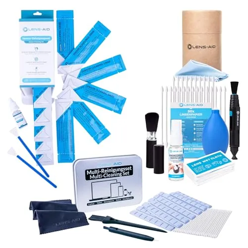 Lens-Aid Kamerazubehör-Set Kamera-Reinigungsbundle, (Spar-Set), 8-in-1-Reinigungsset, Sensor-Reinigungsset, Reinigungsgel