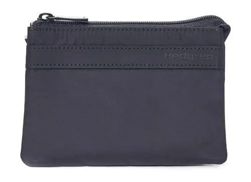 Hedgren 3 Reißverschluss-Tasche RFID Medium Black M - Unisex Erwachsene, stilvolle und sichere Kreditkartenhülle in Schwarz