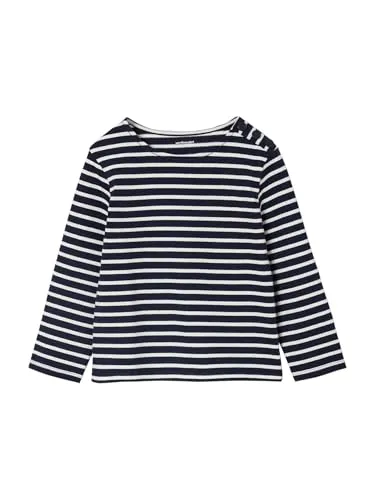 Vertbaudet Mädchen Ringelshirt mit Recycling-Baumwolle Marine 158