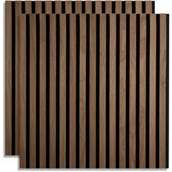 Homestyle4u Akustikpaneel, Braun, Holz, 60x60x2 cm, Tapeten & Wandverkleidungen, Akustikpaneele