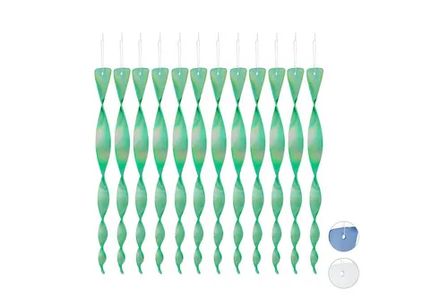 relaxdays Gartenzaun Vogelabwehr Spirale 12er Set, B