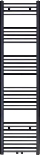 Badheizkörper Schwarz matt gebürstet - 1800 x 400 mm, 699W - Heizkörper in elegantem Schwarz, aus hochwertigem Stahl, ideal für stilvolle Badezimmer und effiziente Wärmeverteilung.