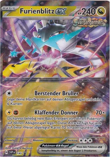 Pokémon Karte Furienblitz ex – SVP 145 – Deutsch – Original Promo-Karte aus Karmesin & Purpur – Boosterfrisch – Für Deck oder Sammlung