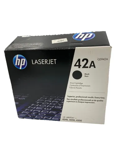 Original HP Toner 42A Q5942A - Hochleistungsdruck für LaserJet 4240, 4250, 4350 - Toner für HP LaserJet 4240, 4250, 4350 mit hoher Kapazität von 10.000 Seiten. Garantierte 100%-ige Funktionsfähigkeit für brillante Druckergebnisse.