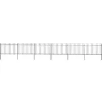 vidaXL Gartenzaun mit Speerspitzen 10,2 x 1,2 m Schwarz - Metallzaun aus pulverbeschichtetem Stahl, stabil und langlebig mit dekorativen Speerspitzen für hohe Sicherheit. Ideal für elegante Abgrenzungen rund um Ihr Grundstück.